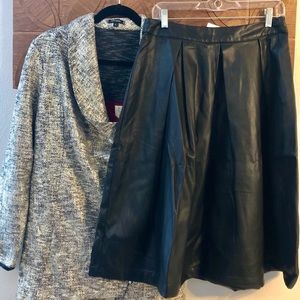 Black pleather A-Line Skirt